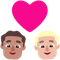 Couple with Heart- Man- Man- Medium Skin Tone- Medium-Light Skin Tone emoji on Microsoft